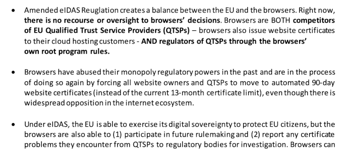 BREAKING: leaked document from MEPs lays out a delusional, paranoid joint (mis)understanding of how Web standards work, makes demands for Government, not experts, to dictate how Web works / for HTTPS backdoor #QWACs