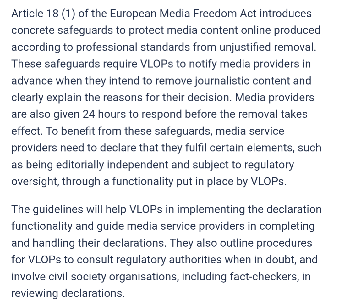 European Commission mandates Facebook (etc) must not take down right-wing hate content for 24h if posted on self-declared “editorially independent” websites